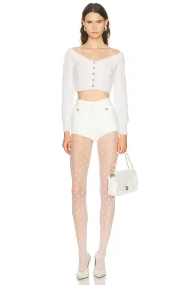 Alessandra Rich Off Shoulder Top | Thumbnail 4 Alessandra Rich Off Shoulder Top | Thumbnail 4