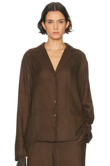 Toteme Monogram Flannel PJ Top | Thumbnail 1