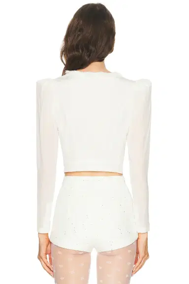 Alessandra Rich Long Sleeve Top | Thumbnail 3 Alessandra Rich Long Sleeve Top | Thumbnail 3