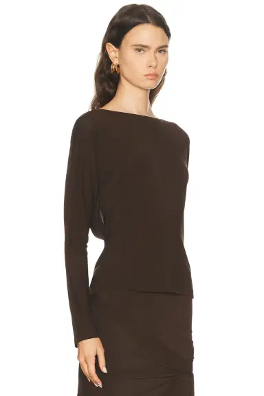 Helmut Lang Cowl Back Long Sleeve Top | Thumbnail 3 Helmut Lang Cowl Back Long Sleeve Top | Thumbnail 3