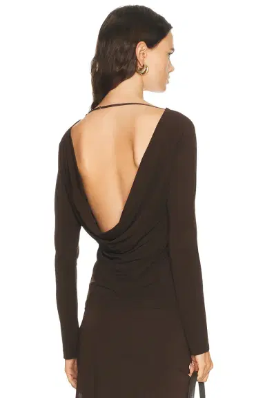 Helmut Lang Cowl Back Long Sleeve Top | Thumbnail 1 Helmut Lang Cowl Back Long Sleeve Top | Thumbnail 1
