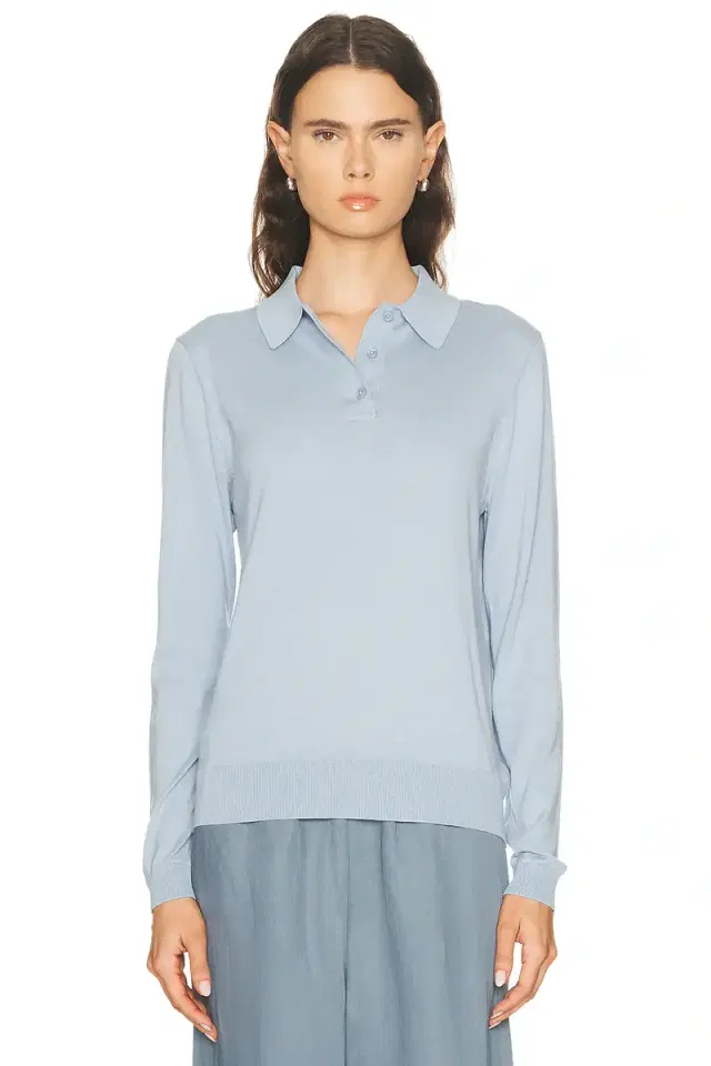 Enza Costa Silk Knit Polo Sweater