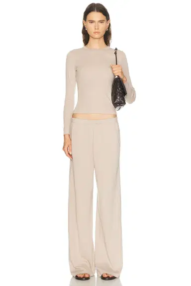 ENZA COSTA Supima Cotton New Classic Long Sleeve Top | Thumbnail 4 ENZA COSTA Supima Cotton New Classic Long Sleeve Top | Thumbnail 4
