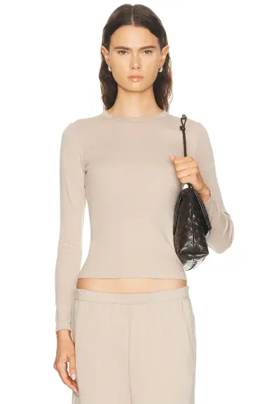 ENZA COSTA Supima Cotton New Classic Long Sleeve Top | Thumbnail 1 ENZA COSTA Supima Cotton New Classic Long Sleeve Top | Thumbnail 1