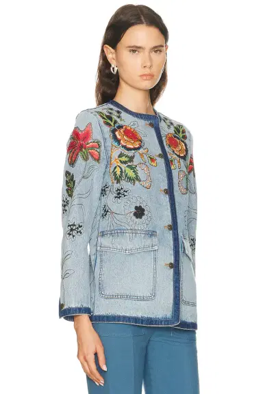 Valentino Embroidered Denim Jacket | Thumbnail 2 Valentino Embroidered Denim Jacket | Thumbnail 2