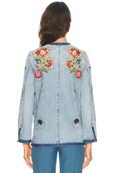 Valentino Embroidered Denim Jacket | Thumbnail 3 Valentino Embroidered Denim Jacket | Thumbnail 3