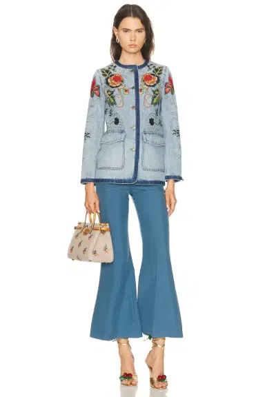 Valentino Embroidered Denim Jacket | Thumbnail 4 Valentino Embroidered Denim Jacket | Thumbnail 4