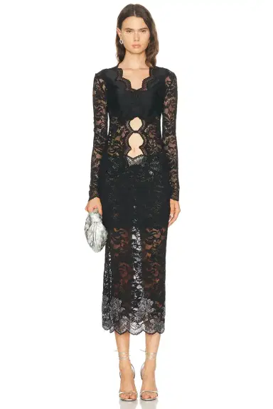 Rabanne Studded Lace Midi Skirt | Thumbnail 5 Rabanne Studded Lace Midi Skirt | Thumbnail 5