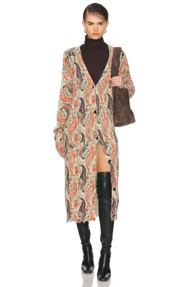 R13 Printed Long Cardigan