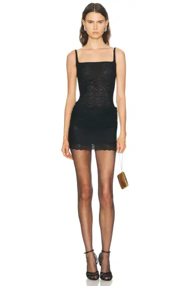 Burc Akyol Stretch Lace Caryatid Mini Dress | Thumbnail 1 Burc Akyol Stretch Lace Caryatid Mini Dress | Thumbnail 1