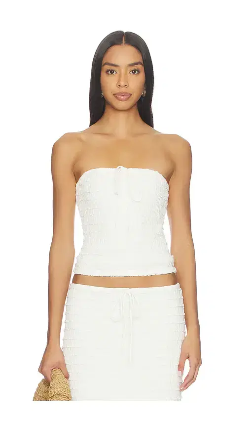 Adalee Ruffle Texture Strapless Top