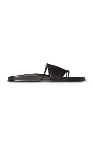 The Row Vivienne Leather Slide Sandals | Thumbnail 1 The Row Vivienne Leather Slide Sandals | Thumbnail 1