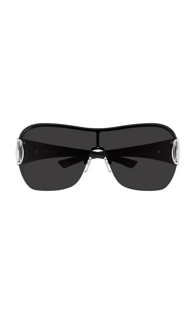 Gucci Mask-Frame Metal Sunglasses
