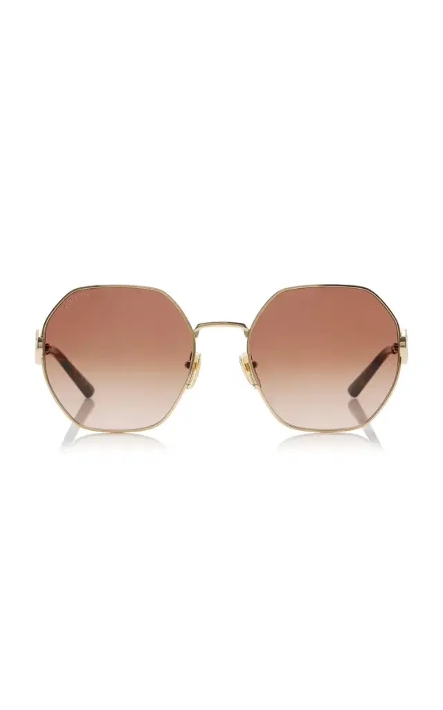 Gucci Round-Frame Metal Sunglasses
