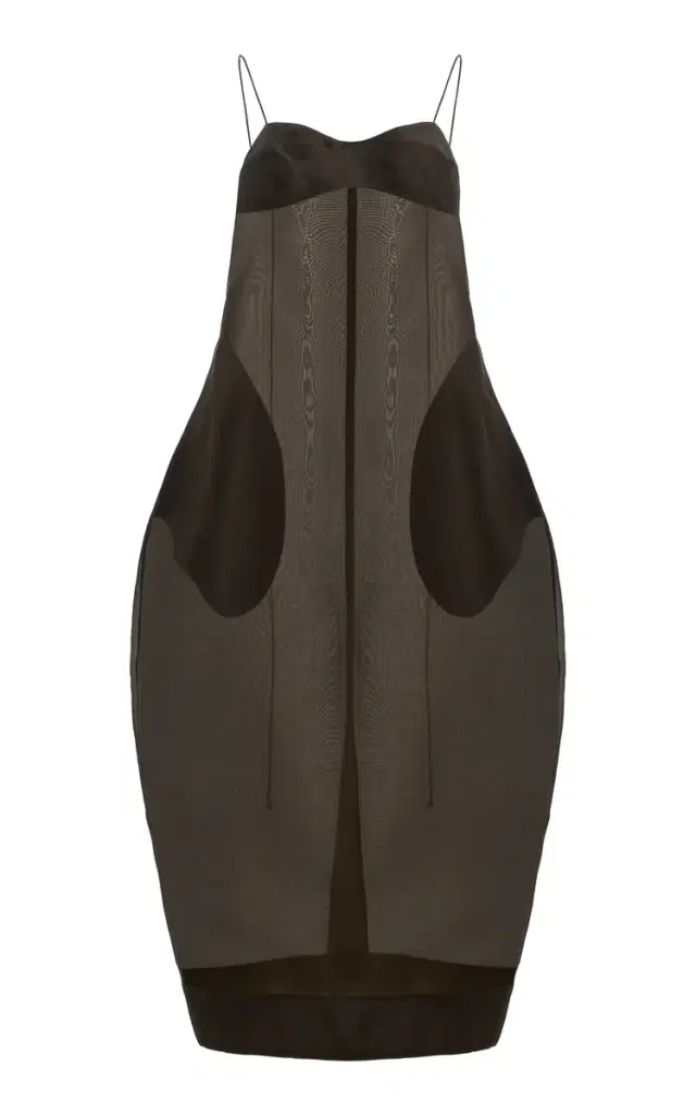 Sheer Silk-Organza Bustier Volume Midi Dress