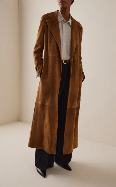 The Row Raisa Suede Coat | Thumbnail 3 The Row Raisa Suede Coat | Thumbnail 3