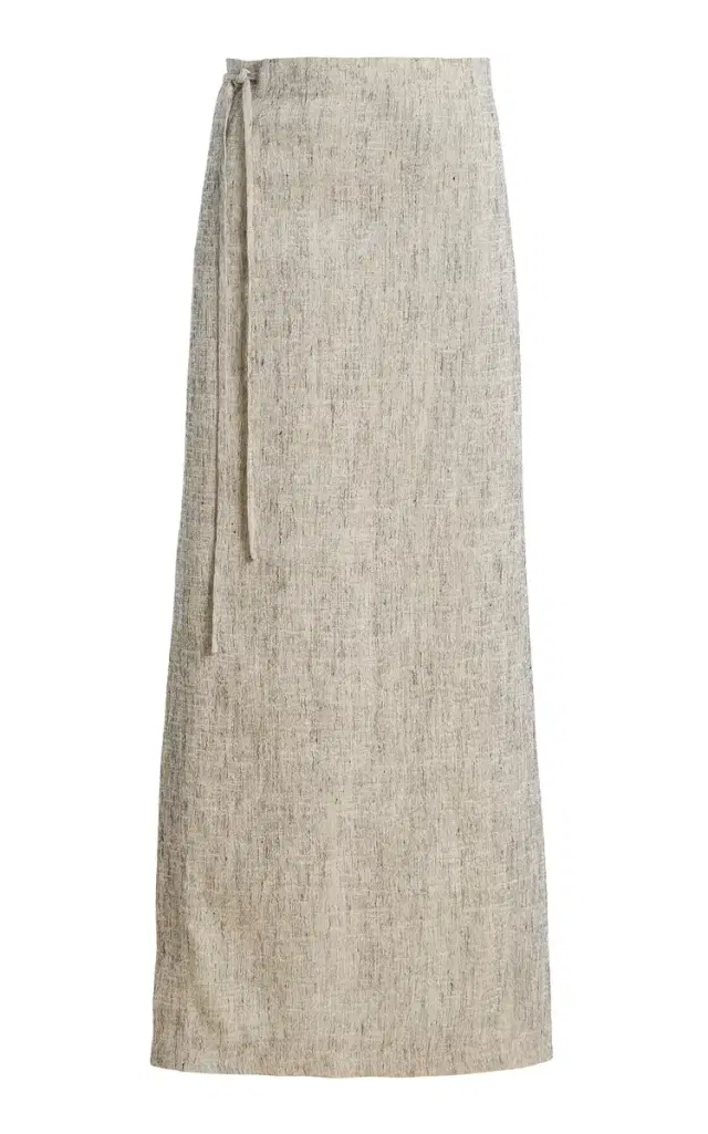 Blum Linen-Silk Drawstring Skirt