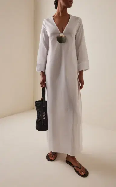SLOAN Exclusive Shell-Detailed Cotton Voile Maxi Kaftan Dress | Thumbnail 2 SLOAN Exclusive Shell-Detailed Cotton Voile Maxi Kaftan Dress | Thumbnail 2