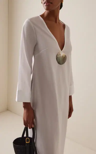 SLOAN Exclusive Shell-Detailed Cotton Voile Maxi Kaftan Dress | Thumbnail 3 SLOAN Exclusive Shell-Detailed Cotton Voile Maxi Kaftan Dress | Thumbnail 3