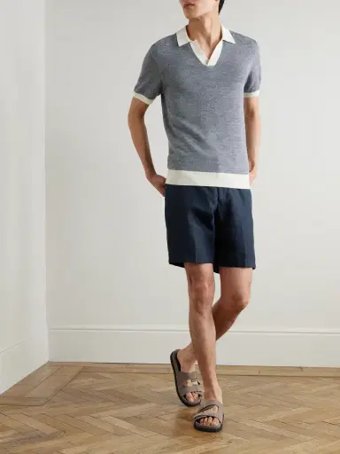 Orlebar Brown Norwich Straight-Leg Linen Shorts - Men | Thumbnail 2