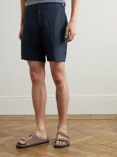 Orlebar Brown Norwich Straight-Leg Linen Shorts - Men | Thumbnail 3