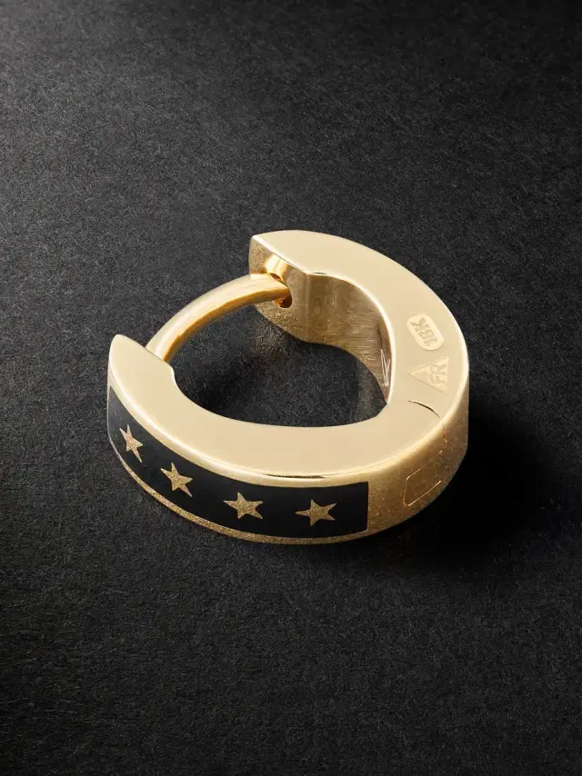 Foundrae Resilience Tenet 18-Karat Gold Ceramic Earring - Men