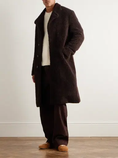 Gabriela Hearst Leather-Trimmed Shearling Car Coat - Men | Thumbnail 2