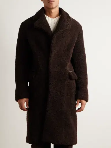 Gabriela Hearst Leather-Trimmed Shearling Car Coat - Men | Thumbnail 3