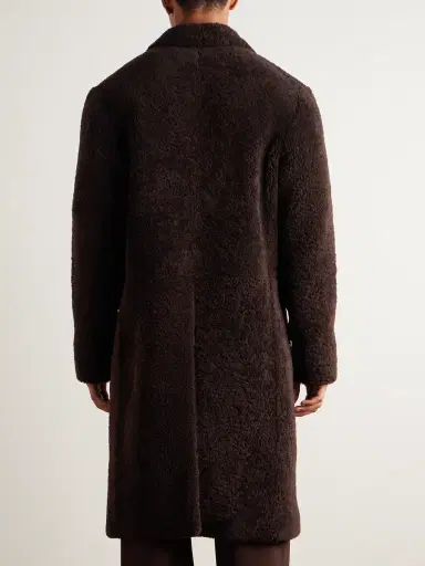 Gabriela Hearst Leather-Trimmed Shearling Car Coat - Men | Thumbnail 4