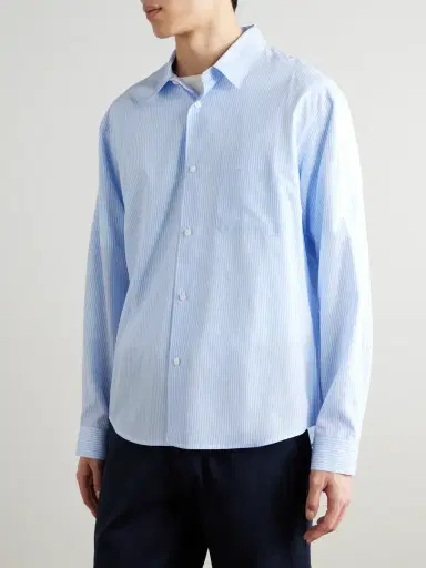 Frame Relaxed Striped Lyocell Shirt - Men | Thumbnail 3