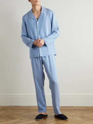 Zimmerli Camp-Collar Striped Woven Pyjama Set - Men | Thumbnail 2 Zimmerli Camp-Collar Striped Woven Pyjama Set - Men | Thumbnail 2