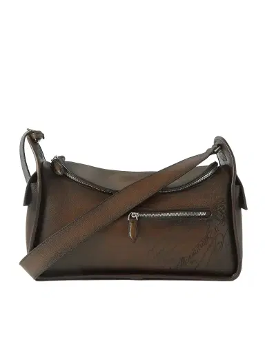 Berluti Périple Barrel Scritto Venezia Leather Softy Messenger Bag - Men | Thumbnail 1 Berluti Périple Barrel Scritto Venezia Leather Softy Messenger Bag - Men | Thumbnail 1
