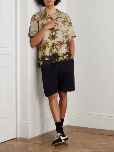 Dries Van Noten Wide-Leg Cotton-Jersey Drawstring Shorts - Men | Thumbnail 2