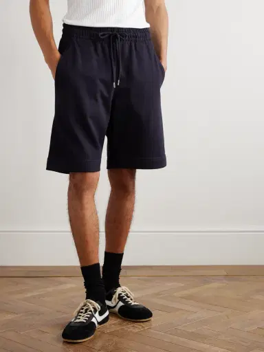 Dries Van Noten Wide-Leg Cotton-Jersey Drawstring Shorts - Men | Thumbnail 3