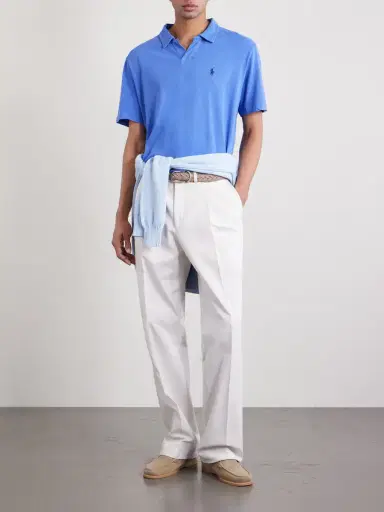 Polo Ralph Lauren Open-Collar Cotton and Linen-Blend Polo Shirt - Men | Thumbnail 2 Polo Ralph Lauren Open-Collar Cotton and Linen-Blend Polo Shirt - Men | Thumbnail 2
