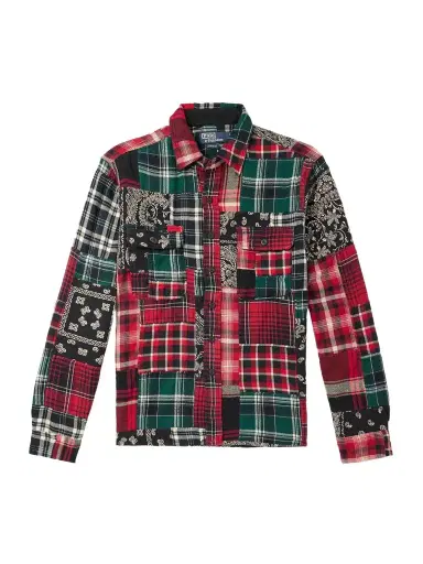 Polo Ralph Lauren Patchwork Checked Cotton-Flannel and Paisley-Print Poplin Shirt - Men | Thumbnail 1 Polo Ralph Lauren Patchwork Checked Cotton-Flannel and Paisley-Print Poplin Shirt - Men | Thumbnail 1