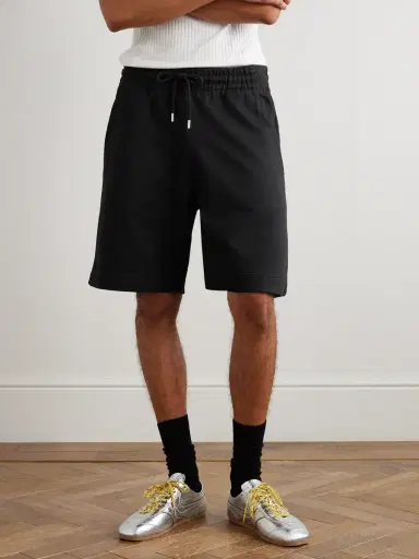 Dries Van Noten Wide-Leg Cotton-Jersey Drawstring Shorts - Men | Thumbnail 3 Dries Van Noten Wide-Leg Cotton-Jersey Drawstring Shorts - Men | Thumbnail 3