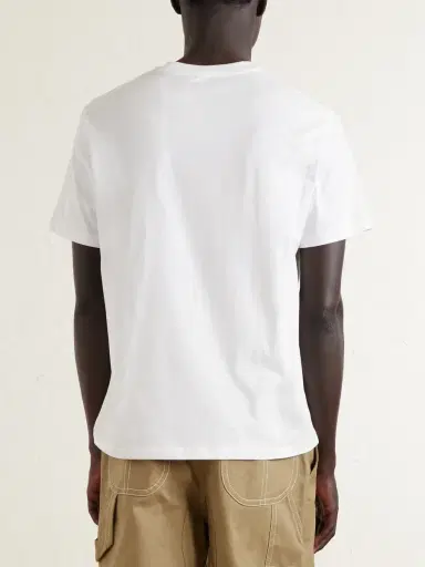 AMI PARIS Logo-Embroidered Cotton-Jersey T-Shirt - Men | Thumbnail 4 AMI PARIS Logo-Embroidered Cotton-Jersey T-Shirt - Men | Thumbnail 4