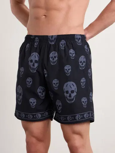 McQueen Straight-Leg Printed Shell Shorts - Men | Thumbnail 2