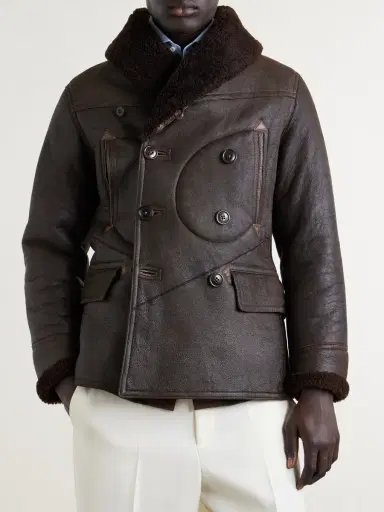 RRL Slim-Fit Double-Breasted Shearling Coat - Men | Thumbnail 3 RRL Slim-Fit Double-Breasted Shearling Coat - Men | Thumbnail 3