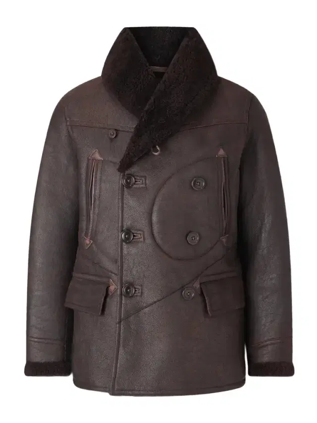 Slim-Fit Double-Breasted Shearling Coat - Men