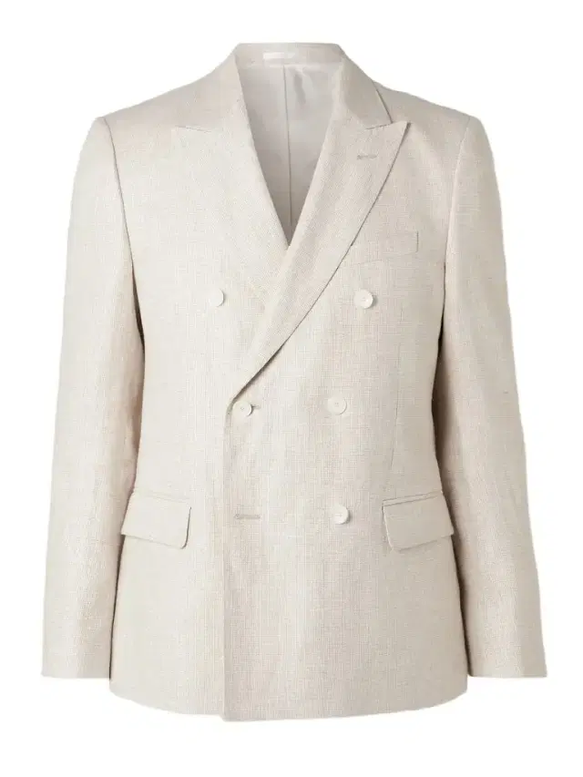 MR P. Double-Breasted Houndstooth Linen Suit Jacket - Men