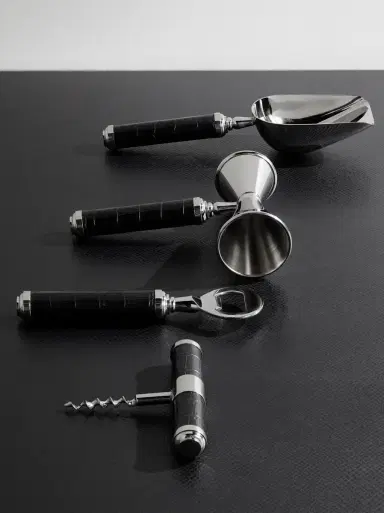 Ralph Lauren Home Wells Stainless Steel and Croc-Effect Leather Bar Tool Set - Men | Thumbnail 1 Ralph Lauren Home Wells Stainless Steel and Croc-Effect Leather Bar Tool Set - Men | Thumbnail 1