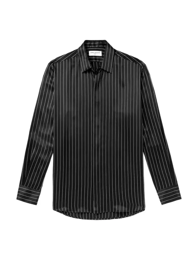 Pinstriped Silk-Satin Shirt - Men
