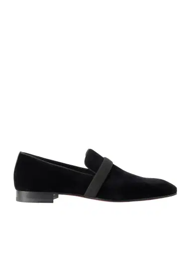 Christian Louboutin Dandydeco Grosgrain-Trimmed Velour Loafers - Men | Thumbnail 1 Christian Louboutin Dandydeco Grosgrain-Trimmed Velour Loafers - Men | Thumbnail 1