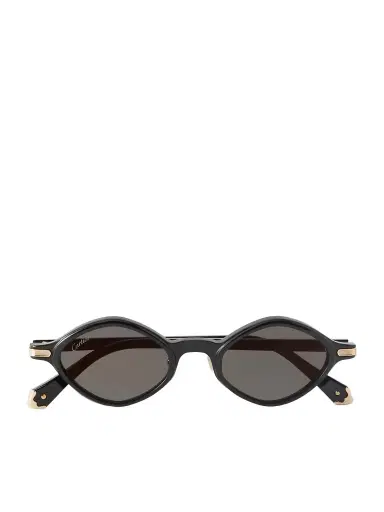 Cartier Eyewear Godron Oval-Frame Acetate Sunglasses - Men | Thumbnail 1