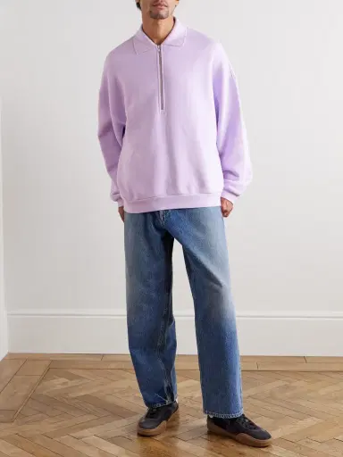 AGOLDE Pace Half-Zip Cotton-Jersey Sweatshirt - Men | Thumbnail 2