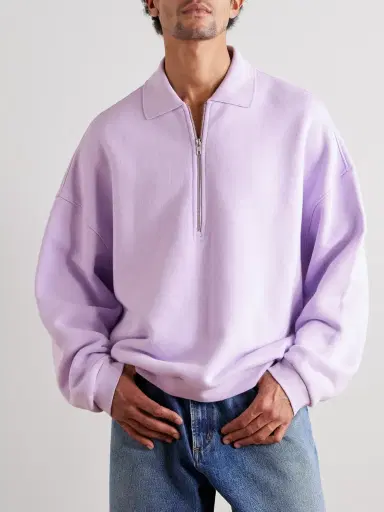 AGOLDE Pace Half-Zip Cotton-Jersey Sweatshirt - Men | Thumbnail 3