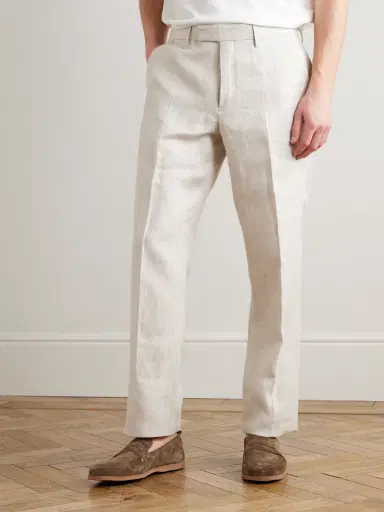 MR P. Straight-Leg Houndstooth Linen Trousers - Men | Thumbnail 3