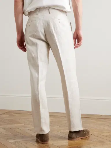 MR P. Straight-Leg Houndstooth Linen Trousers - Men | Thumbnail 4